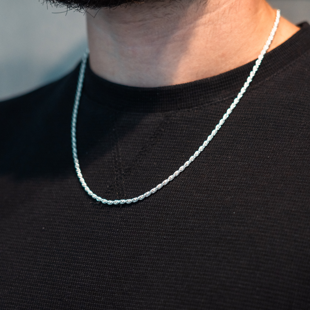 שרשרת חבל לגבר כסף 925 - ארז תכשיטים לגברים