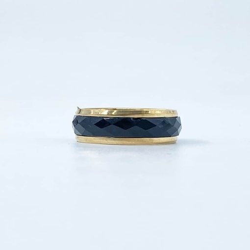 טבעת לגבר- סטיל - זהב שחור