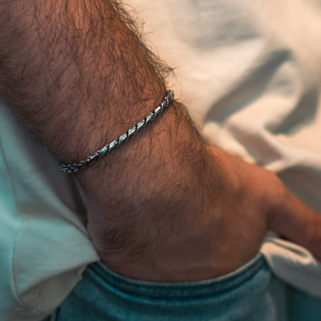 צמיד כסף אמיתי לגבר - ארז תכשיטים