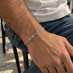 צמיד פיגרו לגבר 6 מ״מ | כסף 925 | ארז תכשיטים