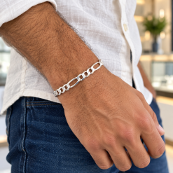 צמיד פיגרו לגבר 7 מ״מ | כסף 925 | ארז תכשיטים
