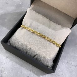 צמיד זהב לגבר - חבל חיתוך יהלום 3.8 מ"מ