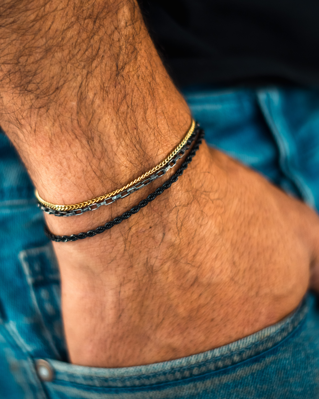 צמיד לגבר - טריפל זהב