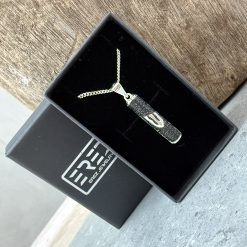 שרשרת מזוזה שחורה לגבר - ארז תכשיטים