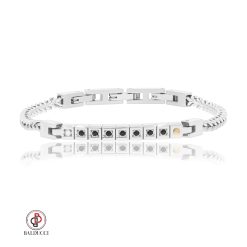 BALDUCCI - צמיד לגבר - SILVER + DIAMONDS + 18K GOLD